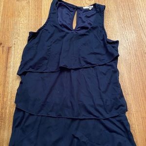 Blue Ruffle Tank Top Blouse